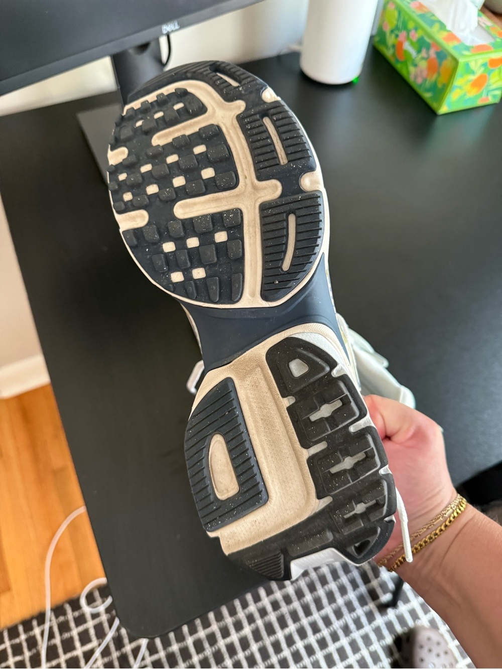 Nike Women’s Cream and Navy Chunky Casual Sneakers - Picture 2 of 4